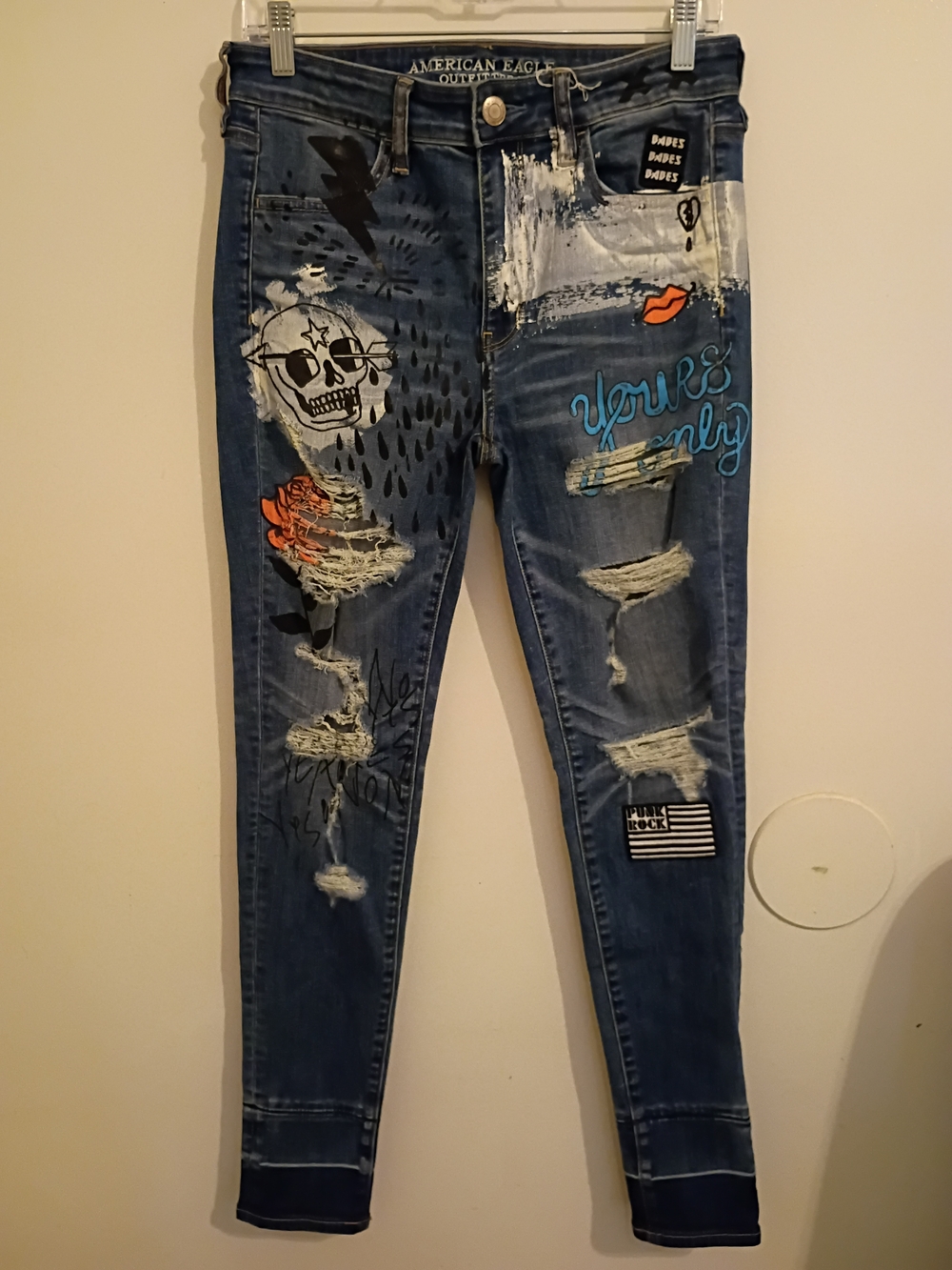 American Eagle Women's High Rise Graphic Jeggings Sz 10